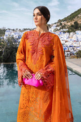 Maria B D-2505-B | Orange - Chikankari Collection