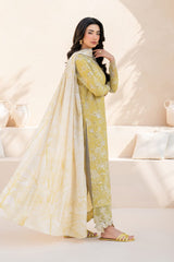 Iznik - Mehndi Green | Printed Lawn With Chikankari Embroidered Collection