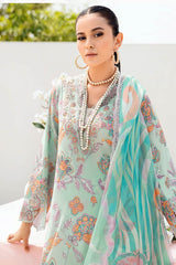 Ramsha Khan | Aqua Green - Lawn Chiffon Dupatta Collection