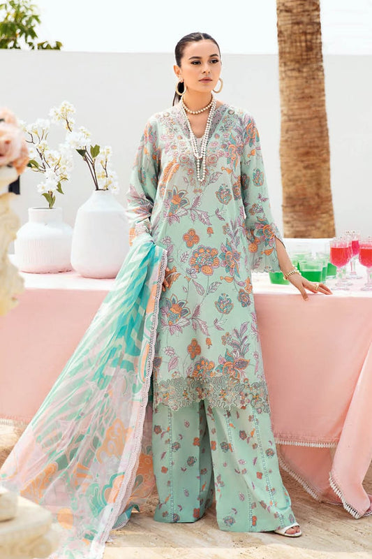 Ramsha Khan | Aqua Green - Lawn Chiffon Dupatta Collection