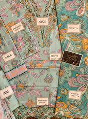 Ramsha Khan | Aqua Green - Lawn Chiffon Dupatta Collection