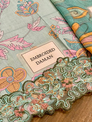 Ramsha Khan | Aqua Green - Lawn Chiffon Dupatta Collection