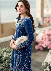 Qalamkar FK-05 Aurora | Blue - Lawn Chikankari Collection