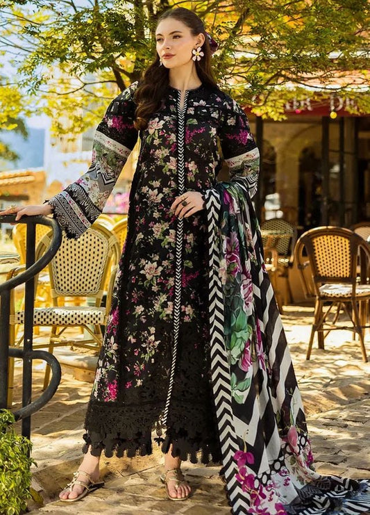 Elaf EL-05-BELLEZE-25 | Black - Lawn Chiffon Dupatta Collection