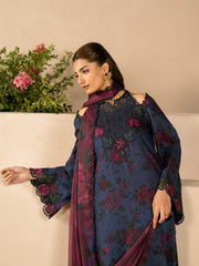 Iznik EFL-12 | Blue & Red - Lawn Collection