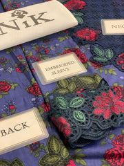 Iznik EFL-12 | Blue & Red - Lawn Collection