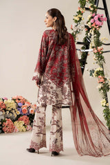 Maria B MPT-2608-A | Off White & Maroon - Lawn Collection