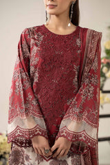 Maria B MPT-2608-A | Off White & Maroon - Lawn Collection
