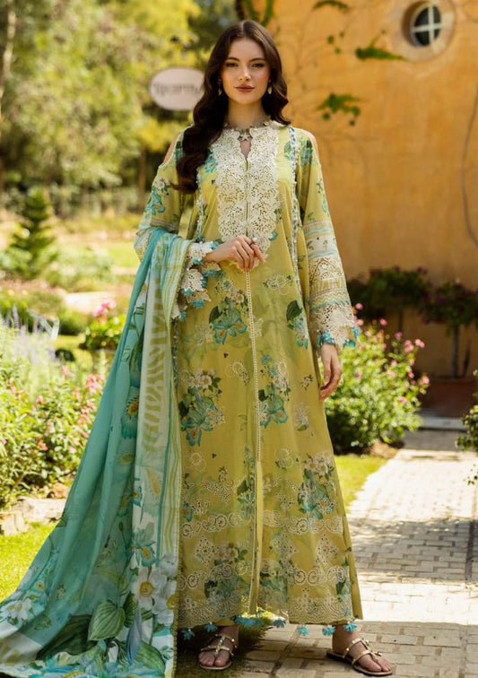 Elaf Premium Allure ELK-07A | Lemon - Chikankari Lawn Collection
