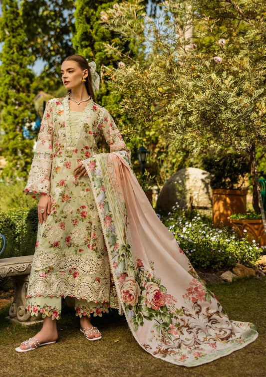 Elaf Premium Dear Paradise ELK-04A | Pista Green - Chikankari Collection