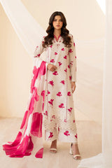 Iznik UE-443 | Skin-Red - Printed Chikankari Lawn Collection