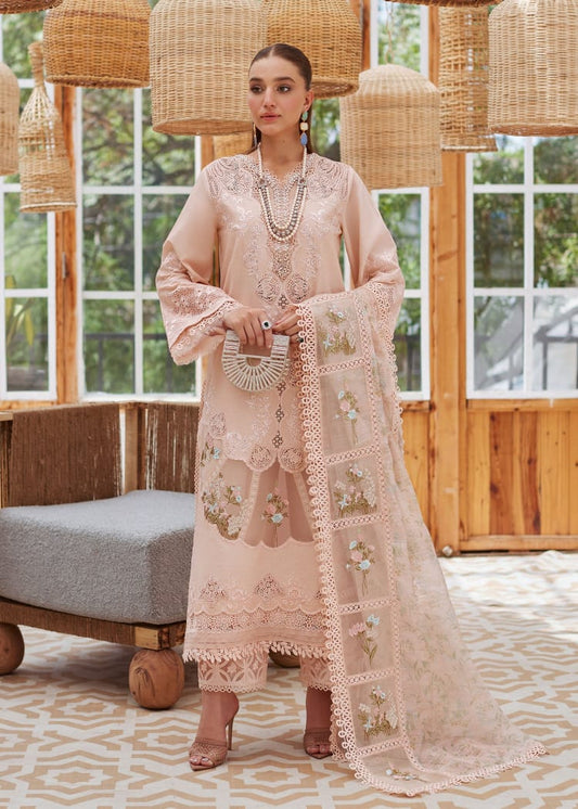 Crimson | Peach - Laser Chikankari Collection