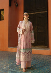 Elaf Premium Pink Petal ETS-01B | Peach - Printed Chikankari Collection