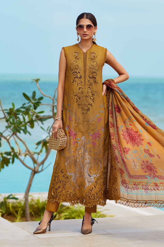 Maria B Eid Lawn-25-01 | Mustard - Luxury Lawn Cotton Chikankari Collection
