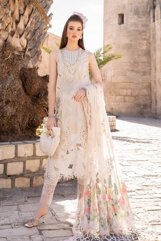 Maria B D-2407-A | Off White - Cotton Chikankari Collection