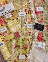 Crimon Who'S That Girl - D3 A | Yellow - Luxury Printed Lawn Collection