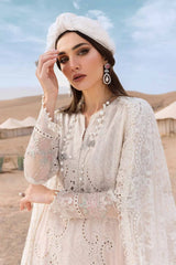 Maria B D-2515-A | White & Pink - Luxury  Chikankari Collection
