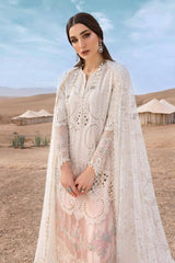Maria B D-2515-A | White & Pink - Luxury  Chikankari Collection