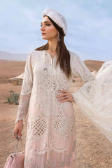 Maria B D-2515-A | White & Pink - Luxury  Chikankari Collection