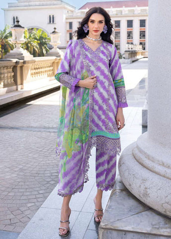 Charizma | Purple - Lawn With Chiffon Embroidered Dupatta Collection 