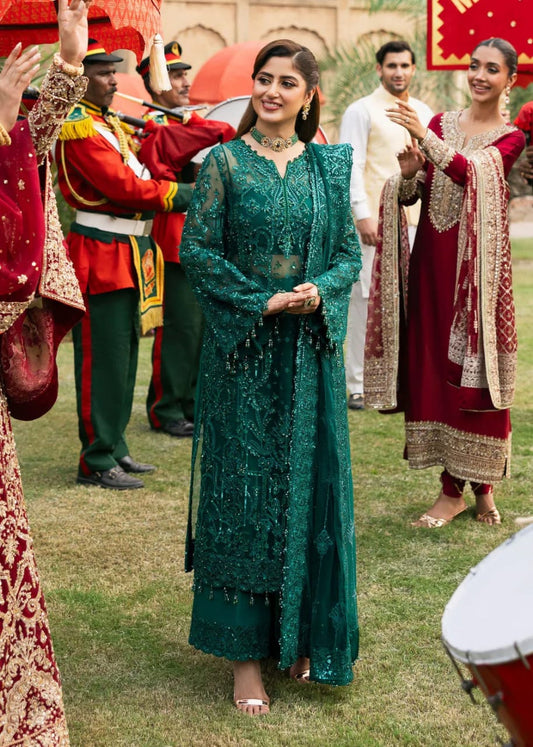 Kanwal Malik | Bottle Green - Formal Net Collection