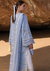 Crimson | Sky blue - Luxury Lawn Collection