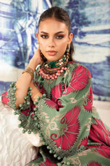 M.B African Green Print Embroidery 3pc