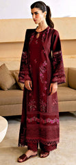 Afrozeh | Maroon - Lawn Cotton Chikankari Collection