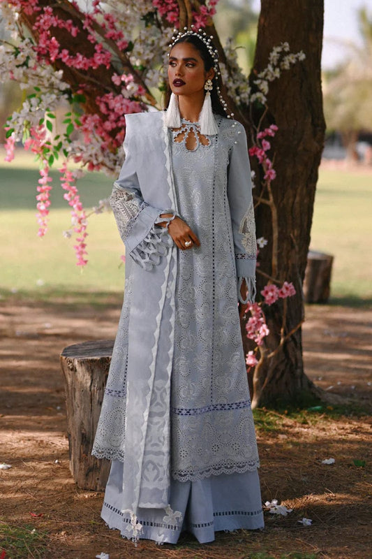 Qalamkar Grey Luxury Lawn Embroidery Collection