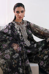 Baroque Black Pure Lawn Embroidery Dress New Arrival