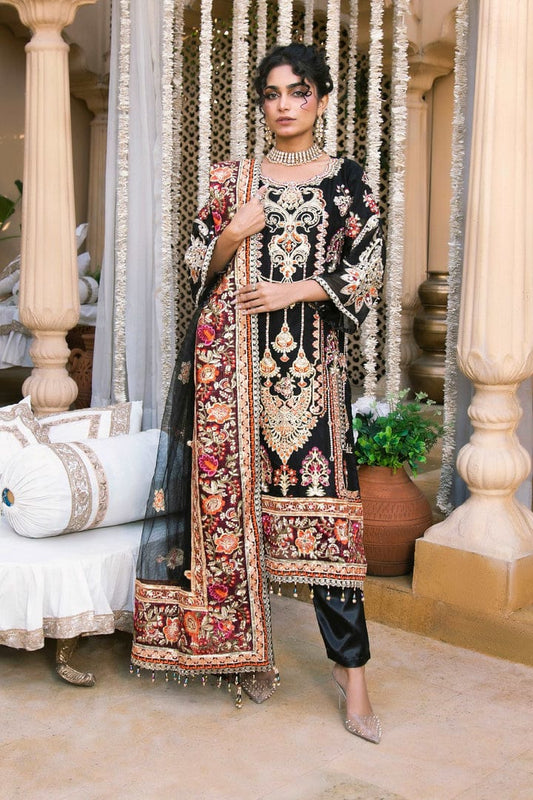 Designer Wear Embroidery Dress Hand Work Black