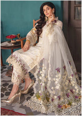 Elaf White Luxury Lawn Embroidery Collection 3pc