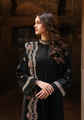 ZARQASH BLACK LUXURY LAWN CHIKANKARI DRESS