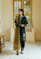 ZARA SHAJAHAN BLACK EMBROIDERY DRESS 3PC