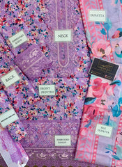 Afrozeh Purple Digital Emb New Arrival Lawn 3pc