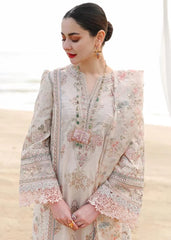 QALAMKAR Shiffle Skin Luxury Lawn Chikankari 3pc