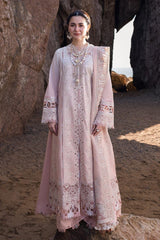 QALAMKAR PINK CHIKANKARI LAWN EMB DRESS 3PC