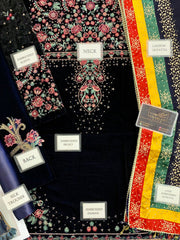 JAZMIN BLUE EMBROIDERED VELVET FORMAL COLLECTION