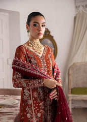 Gulaal Chiffon Rust Embroidery Dress New Arrival