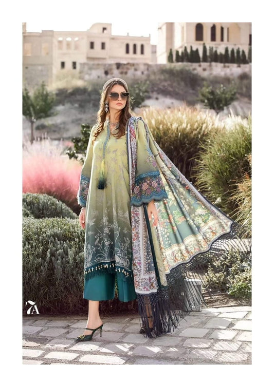 Maria B Green Digital Emb New Arrival Pure Lawn 3pc