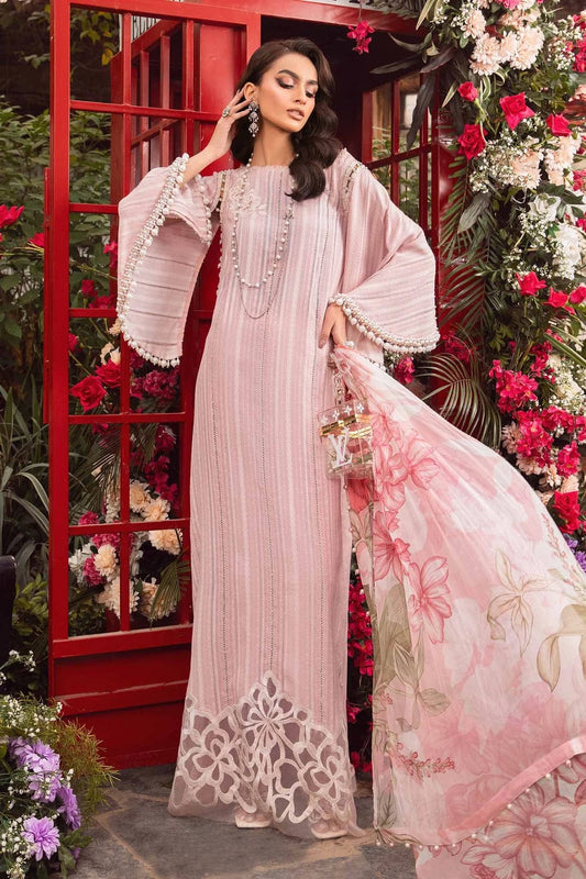 Maria B Pink Digital Lawn Embroidery New Arrival 3pc