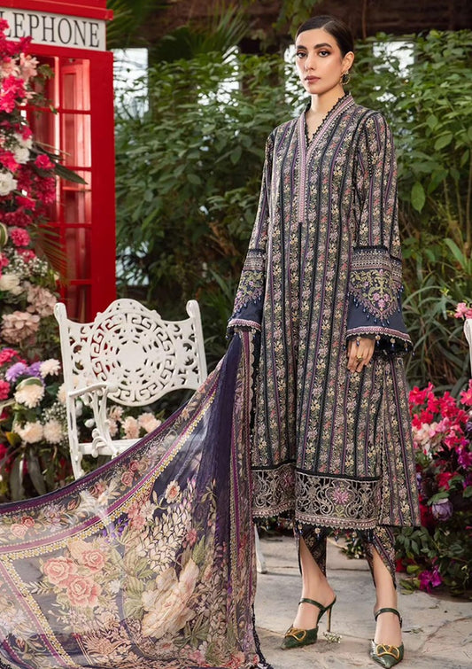 Maria B Blue lining Emb New Arrival Lawn 3pc
