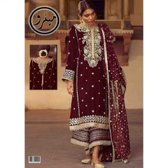 ANNUS ABRAR VELVET COLLECTION MAROON 3PC